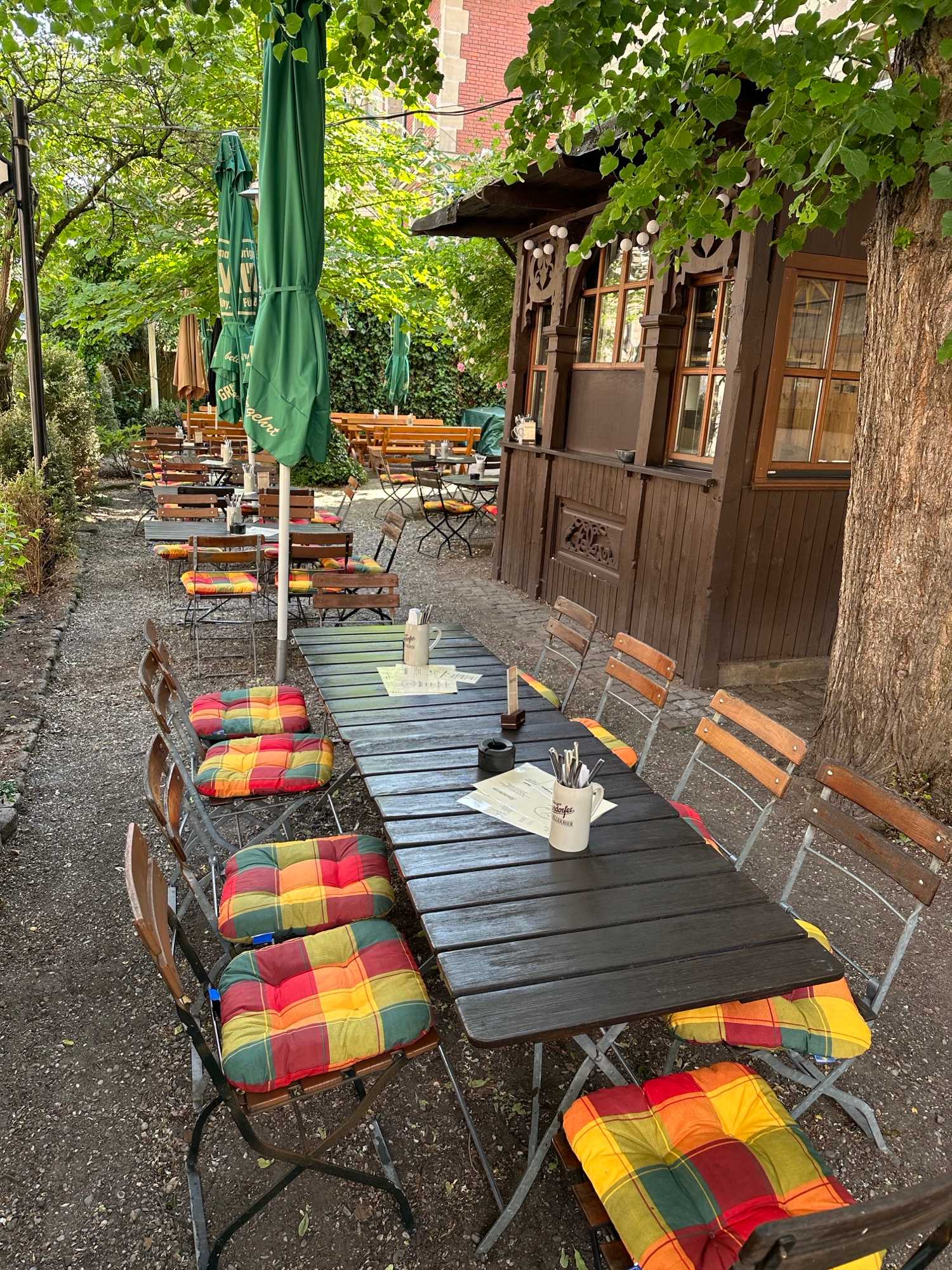 Cushions on the benches