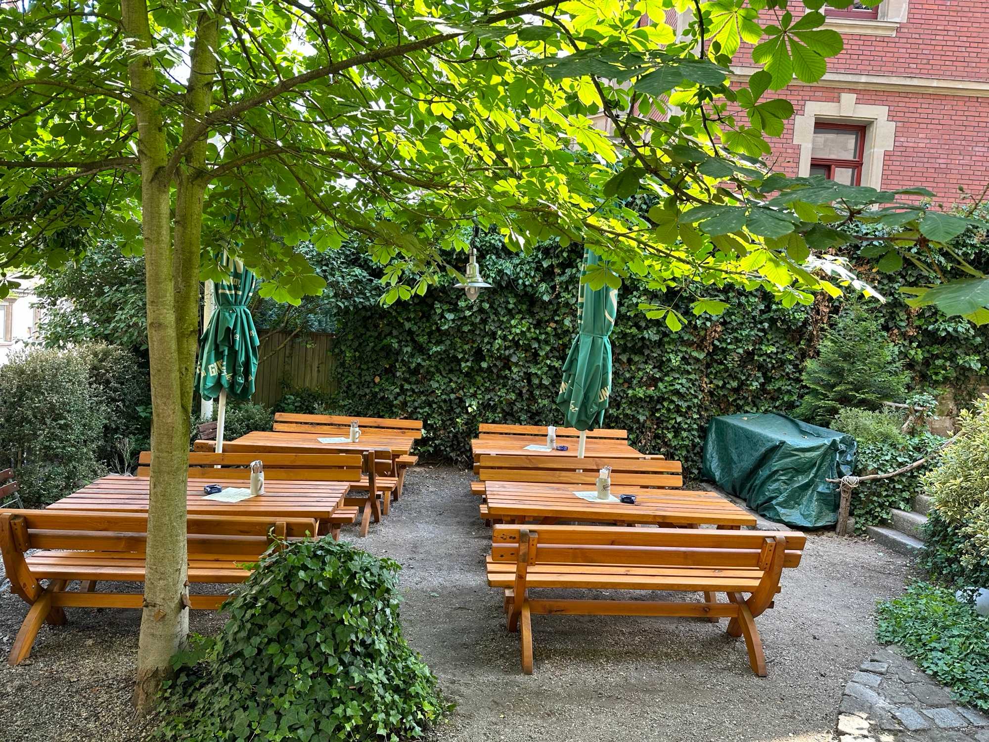 Bänke unterm Kastanienbaum