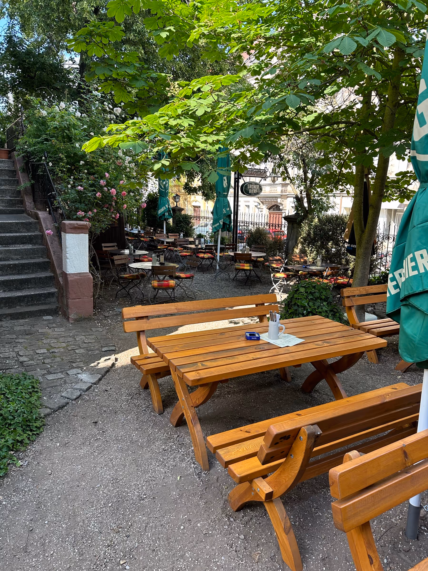 The beer garden under the chestnut tree